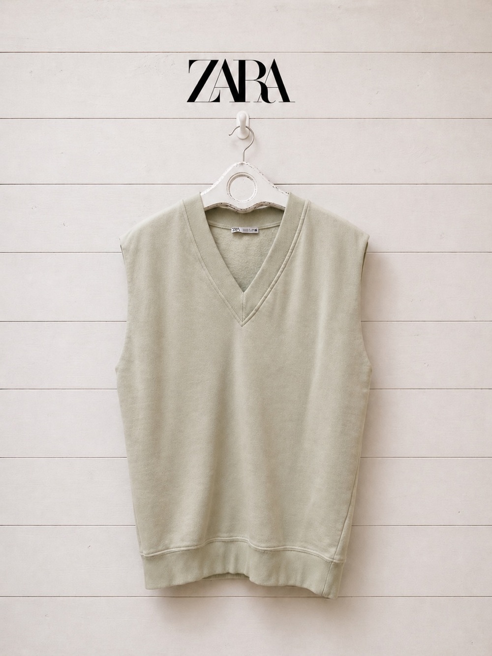 ZARA Beige Sleeveless V-Neck Tunic size S